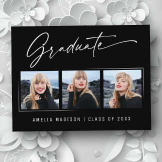 Modern Elegant Calligraphy Bläck Script Grad 3 Pho Vykort
