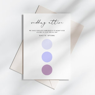 Modern Elegant Calligraphy Bröllop Attire Färg Tilläggskort