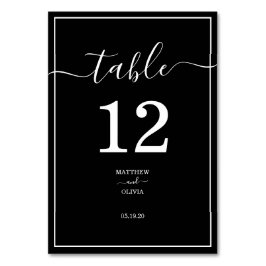 Modern Elegant Calligraphy Bröllop Bordsnummer