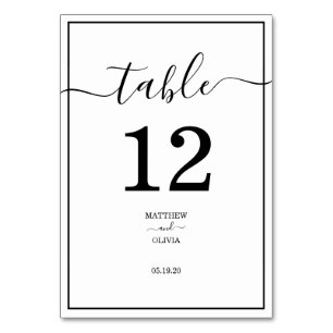 Modern Elegant Calligraphy Bröllop Bordsnummer