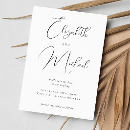 Modern Elegant Calligraphy Bröllop Printable Spara Datumet