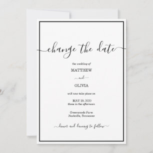 Modern Elegant Calligraphy Bröllop Spara Datumet