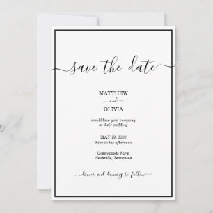 Modern Elegant Calligraphy Bröllop Spara Datumet