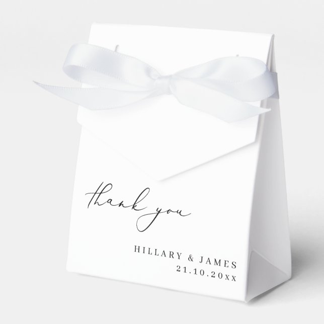 Modern Elegant Calligraphy Bröllop tackar dig Presentaskar (Framsidan Sidan)