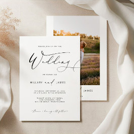 Modern Elegant Calligraphy bröllopsinbjudan Inbjudningar