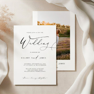 Modern Elegant Calligraphy bröllopsinbjudan Inbjudningar