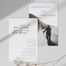 Modern Elegant Calligraphy Elopement Bröllop Inbjudningar