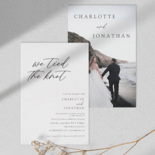 Modern Elegant Calligraphy Elopement Bröllop Inbjudningar