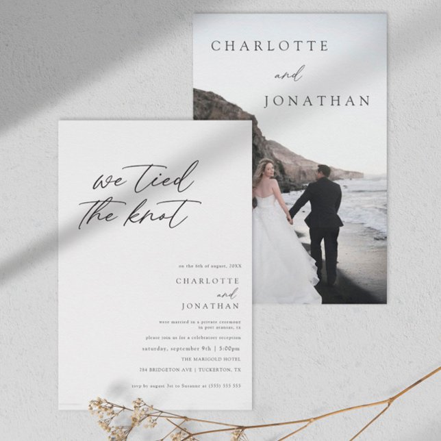 Modern Elegant Calligraphy Elopement Bröllop Inbjudningar (Skapare uppladdad)