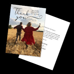 Modern Elegant Calligraphy Gratitude Photo Tack Kort