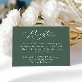 Modern Elegant Calligraphy Grönt Brölloprecept Tilläggskort