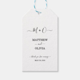 Modern Elegant Calligraphy Monogram Bröllop Presentetikett