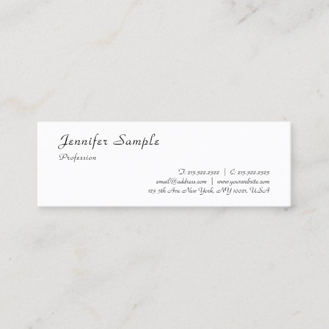 Modern Elegant Calligraphy Namn Professionell Mini Visitkort (Framsida)