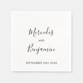Modern Elegant Calligraphy Personlig Bröllop Pappersservett