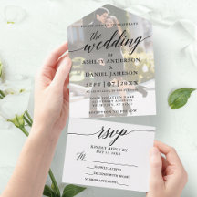 Modern Elegant Calligraphy Photo Overlay Bröllop