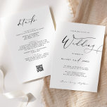 Modern Elegant Calligraphy QR bröllopsinbjudan Inbjudningar<br><div class="desc">Detta moderna minimalistiska kalligrafifoto som vi gör bröllopsinbjudan är perfekt för ett modernt eller minimalistiskt bröllop. Utformningen har elegant och ändå rustik typografi med ett av dina foton på baksidan. Om du vill ha fler alternativ för ordalydelsen för bröllopsinbjudan kan du läsa hela elegantens calligraphy bröllop-samling: https://www.zazzle.com/collections/modern_minimalist-119052317964885904?rf=238296117664346256 Denna design mäter...</div>