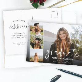 Modern Elegant Calligraphy Roligt Studenten Vykort