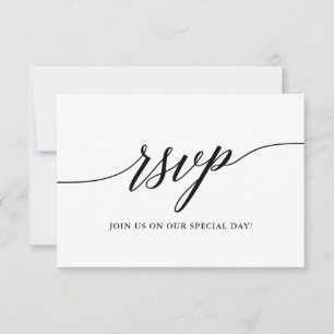 Modern Elegant Calligraphy Script Bröllop Meal OSA Kort