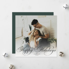 Modern Elegant Calligraphy Script Christmas Photo Julkort