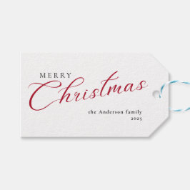 Modern Elegant Calligraphy Script Merry Christmas Presentetikett