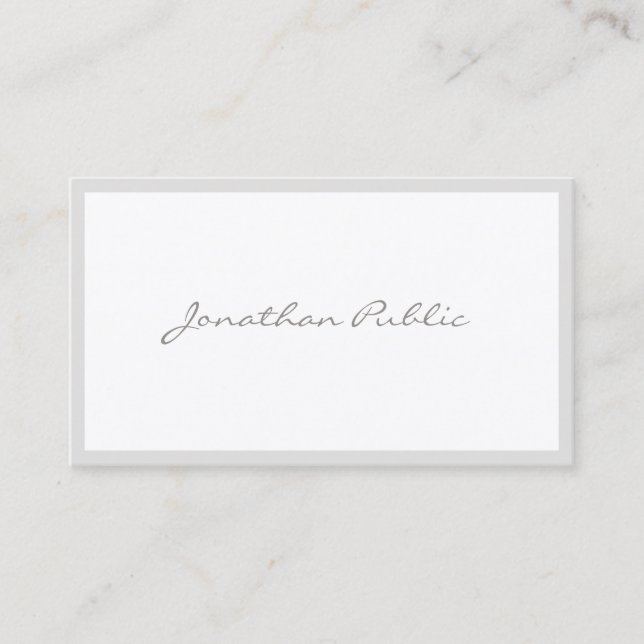 Modern Elegant Calligraphy Script Plain Sleek Luxe Visitkort (Framsida)