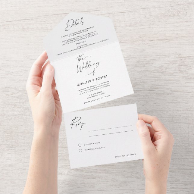 Modern Elegant Calligraphy-skript Bröllop (Avrivbar del)