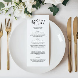 Modern Elegant Calligraphy-skript Bröllop Meny