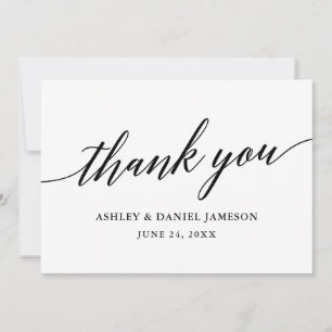 Modern Elegant Calligraphy-skript Bröllop Tack Kort
