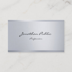 Modern Elegant Calligraphy-skript för silver Visitkort