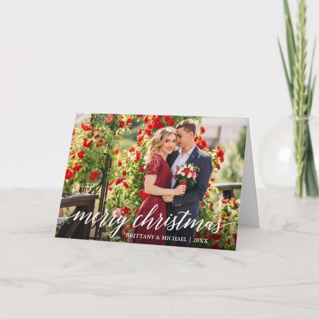 Modern Elegant Calligraphy-skript par fold Helgkort (Framsida)