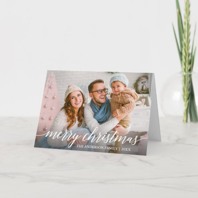 Modern Elegant Calligraphy-skriptfamiljefold Helgkort (Framsida)