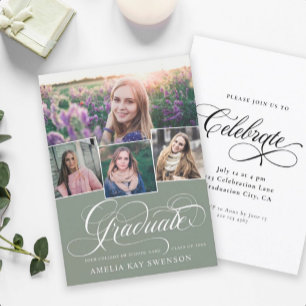 Modern Elegant Calligraphy Studenten Inbjudningar