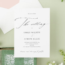 Modern Elegant Calligraphy Wedding-inbjudan