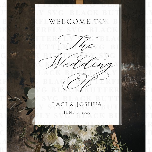 Modern Elegant Calligraphy Wedding Welcome Sign Poster (WELCOME WEDDING SIGN)