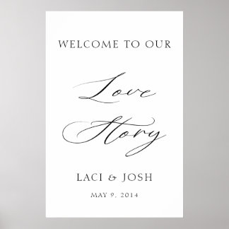 Modern Elegant Calligraphy Welcome Wedding Sign Poster