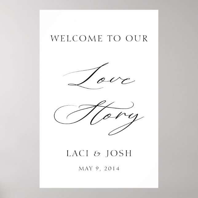 Modern Elegant Calligraphy Welcome Wedding Sign Poster (Framsidan)