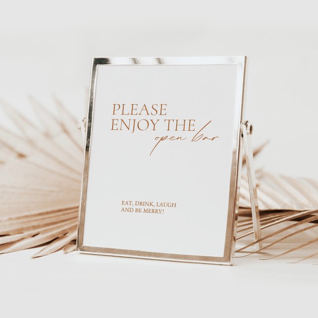 Modern Elegant Calligraphy White Open Pub-tecken (Skapare uppladdad)