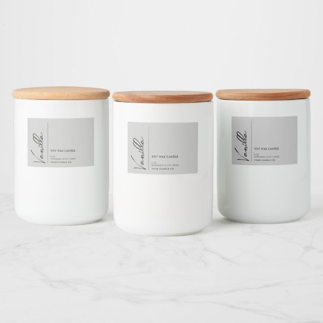 Modern Elegant Candle-etikett Mat Etiketter (Flaskor)