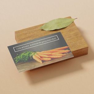 Modern Elegant Carrots Photo Personal Chef Visitkort