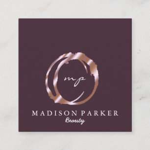 Modern Elegant Champagne Abstrakt Beauty Stylist Fyrkantigt Visitkort