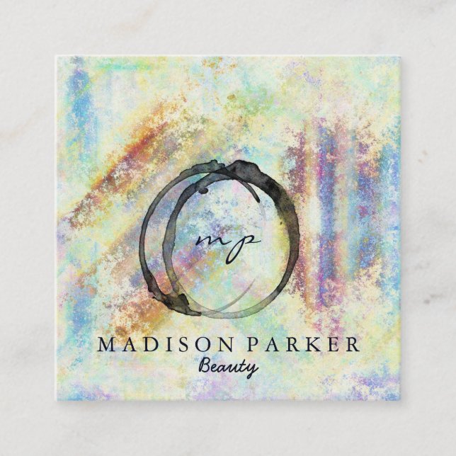 Modern Elegant Champagne Abstrakt Beauty Stylist S Fyrkantigt Visitkort (Framsida)