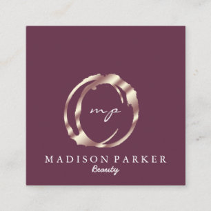 Modern Elegant Champagne Abstrakt Beauty Stylist S Fyrkantigt Visitkort