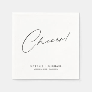 Modern Elegant Cheers Personlig Personligt bröllp Pappersservett