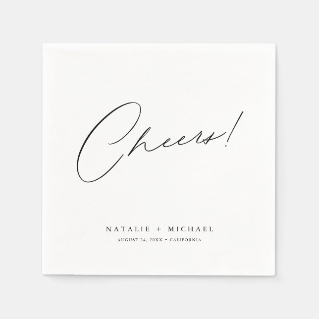 Modern Elegant Cheers Personlig Personligt bröllp Pappersservett (Framsidan)
