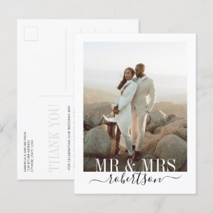 Modern Elegant Chic Bröllskorts Förstaklass Postko Vykort