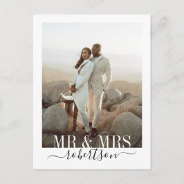 Modern Elegant Chic Bröllskorts Förstaklass Postko Vykort