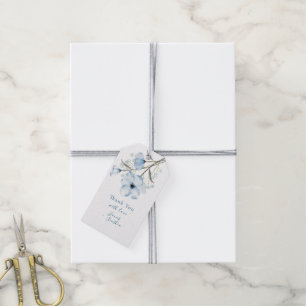 Modern Elegant Chic Damblå Bröllop Presentetikett