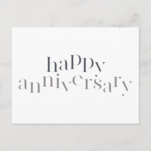 Modern, elegant, chic design Happy Anniversary Vykort (Framsida)