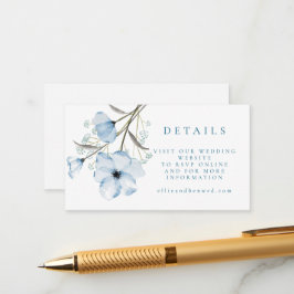 Modern Elegant Chic Dusty Blue Bröllop Tilläggskort