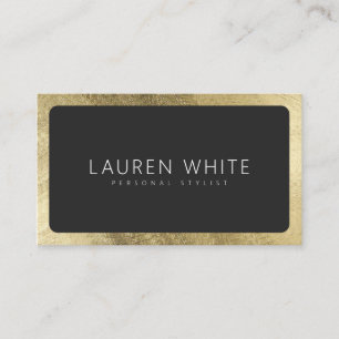 Modern elegant chic guld svart rundad minimalist visitkort